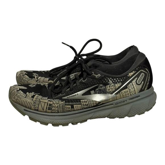 Brooks Ghost 14 Run Nyc Edition Black City Print Men's Size 9 Running Shoes - Picture 3 of 8